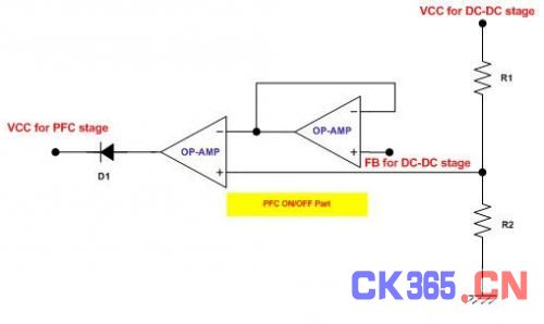建议的实现PFC级间歇工作的电路