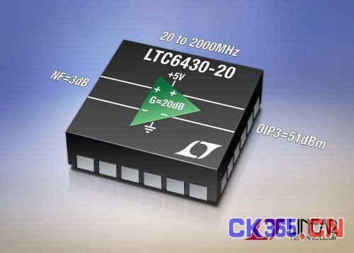 Linear新推20dB增益宽带差分放大器LTC6430-20(电子工程专辑)