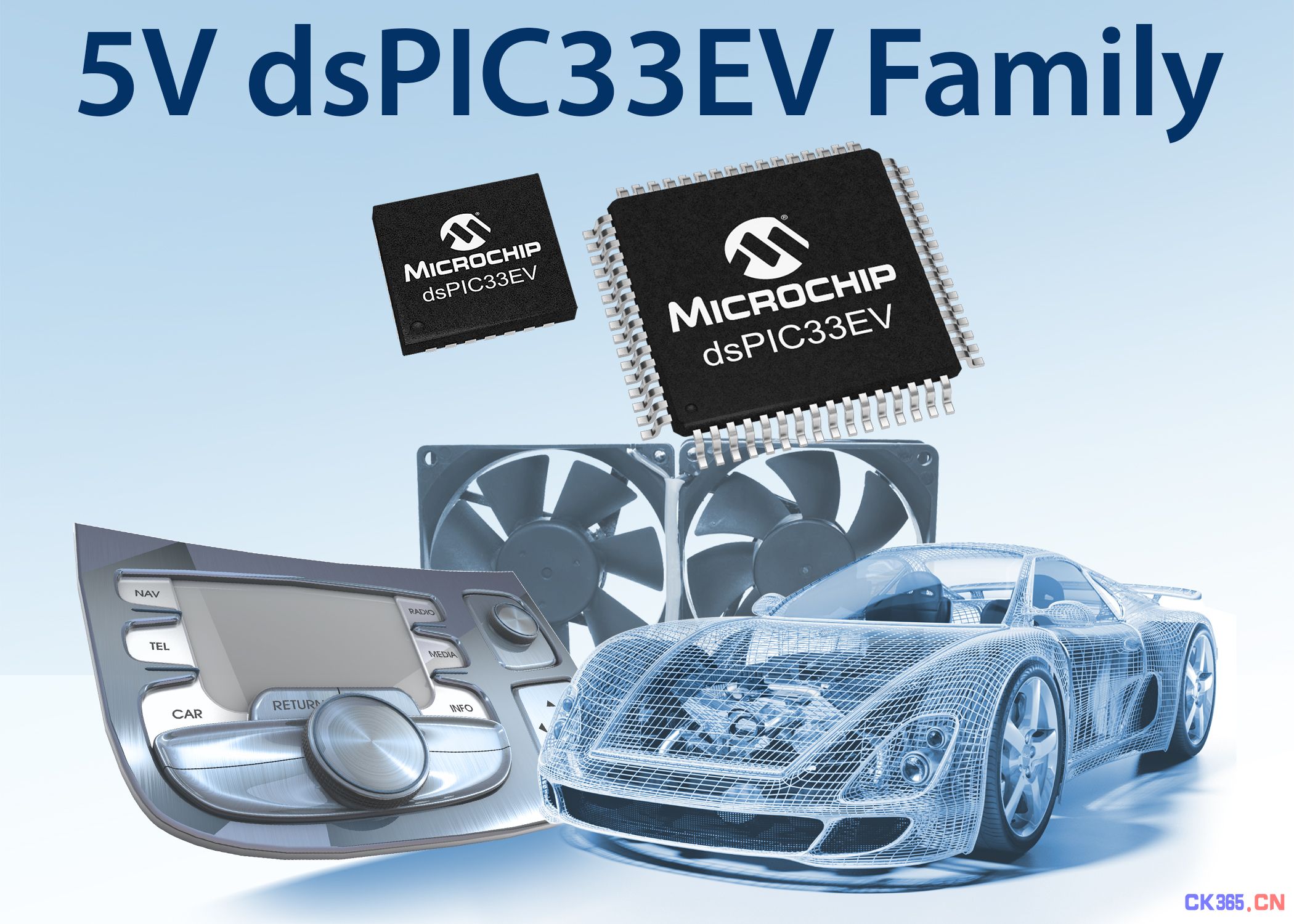 Microchip推出全新5V dsPIC33 “EV”系列，卓越的抗噪性与稳健性打破恶劣环境制约