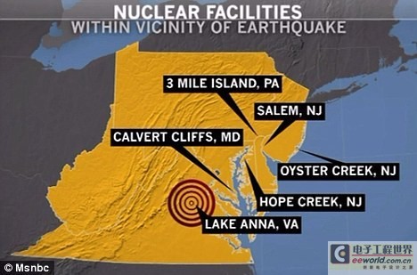 8月的地震中，距离震中大约10英里（约合16公里）的一座核电站被迫关闭