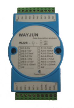 8路电压信号采集模块, 0-75mV转RS485-中国测