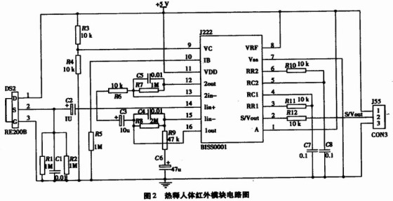 O 引言 目前绝大多数楼宇风扇和电灯在使用时都是由人员手动操作,当天气闷热时由楼宇内的人员手动开启风扇和选调风速,当灯光不足或在上楼梯时手动开启电灯,常常会由于人员的疏忽在人离开之后忘记关闭设备而导致用电的浪费。在本系统设计中,考虑采用单片机为控制器,以热释人体红外和温度传感系统来检测室内有无人员以及室内温度,设计一个智能温控风扇及照明控制系统,可以实时调节和控制室内的风扇和灯光的照明,从而达到智能控制和节能的目的。 1 系统总体设计 系统方框图如图l所示。通过51单片机和热释人体红外来检