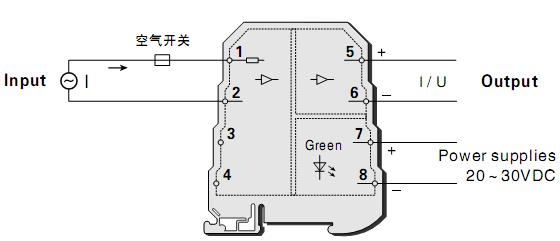 交流电流电量变送器的接线图