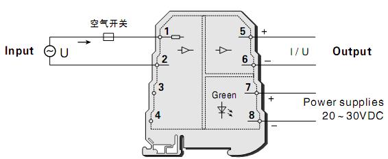 交流电压电量变送器接线图