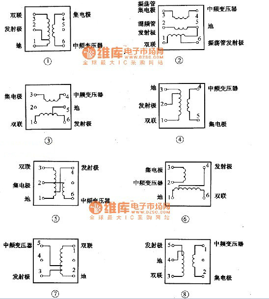 半导体收音机用振荡线圈接线图