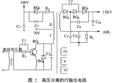 高压分离的行输出电路