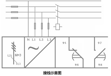 电源保护继电器接线示意图