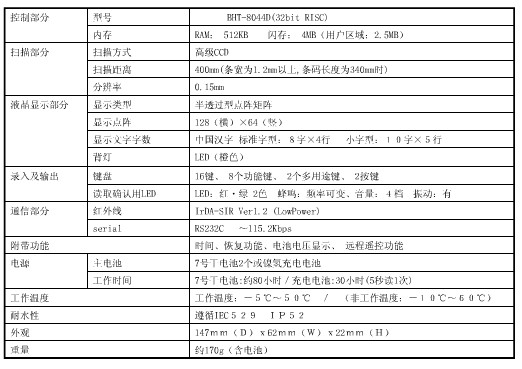 数据采集器的规格