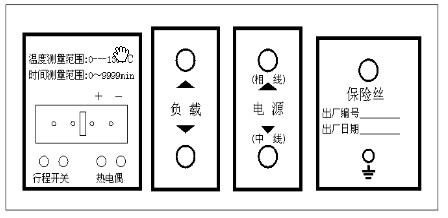微电脑时温程控仪后面板图